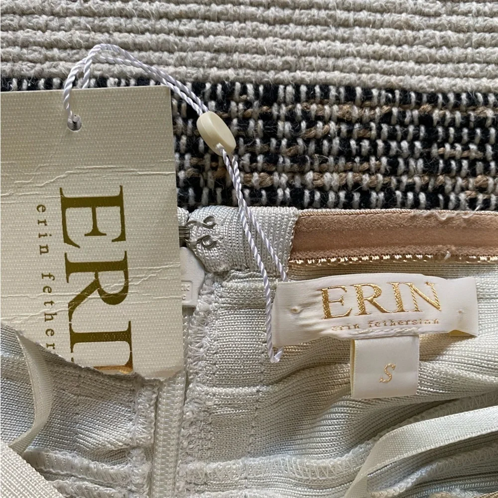 ERIN by Erin Fetherson Cream Gold Strapless Anabel Lurex Dress - Picture 11 of 16